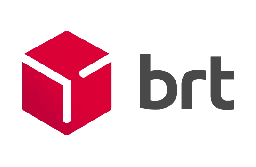 Red 3D cube logo beside black 'brt' text.