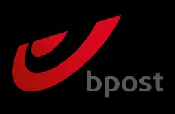 Bpost logo featuring a red stylized symbol and the word bpost in gray.