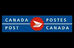 Canada Post logo featuring blue and red colors with a white stylized bird icon.