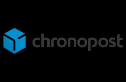 Chronopost logo featuring a blue cube icon and the company name.
