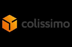 Colissimo logo featuring an orange 3D cube icon next to the brand name 'colissimo'.