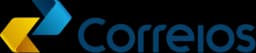 Correios logo with a yellow and blue geometric arrow symbol beside blue text 'Correios'.