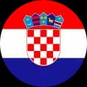 Croatian flag with horizontal red, white, and blue stripes, featuring the coat of arms.