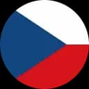 Czech Republic flag with a white and red horizontal band, and a blue triangle.