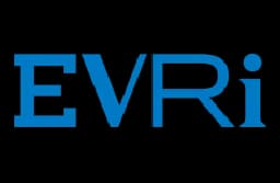 The EVRi logo features blue capital letters on a stark black background.