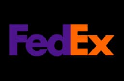 FedEx logo in purple and orange with a hidden arrow between the 'E' and 'x'.