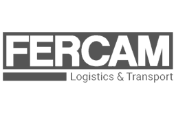 FERCAM Logistics & Transport company logo, featuring gray text on a dark background.