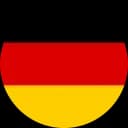German flag with horizontal black, red, and gold stripes.