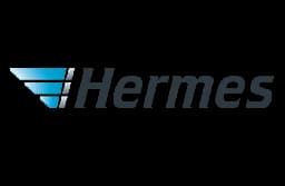Hermes logo with a stylized blue wing icon to the left of the gray text "Hermes."