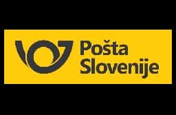 The black and yellow logo for Pošta Slovenije, the national postal service.