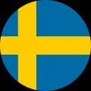 Blue flag with a yellow Nordic cross, indicating the Swedish national flag.
