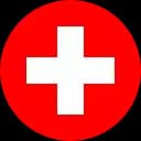 Red flag with a prominent white cross in the center, representing the Swiss national flag.
