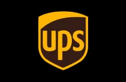 The UPS logo, a brown and gold shield with 'UPS' in white text.