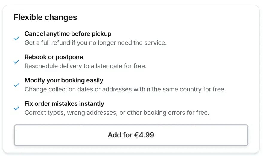Change order Eurosender