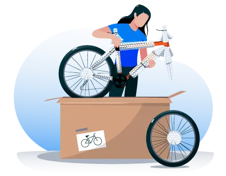 zerlegenes fahrrad verpacken