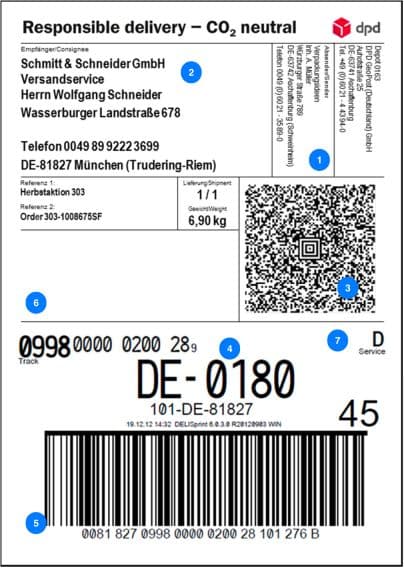 Versandetikettenvorlage