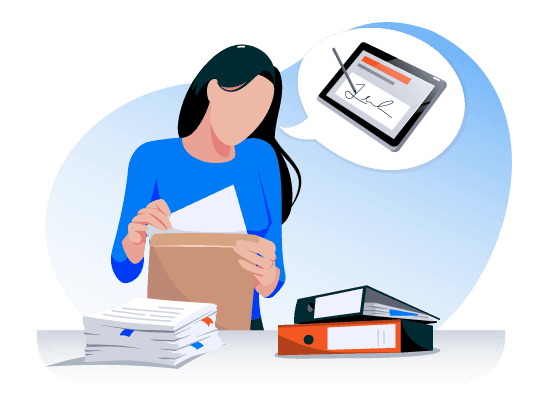 Versenden Sie Dokumente und Umschlage