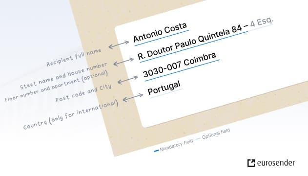 portuguese shipping address